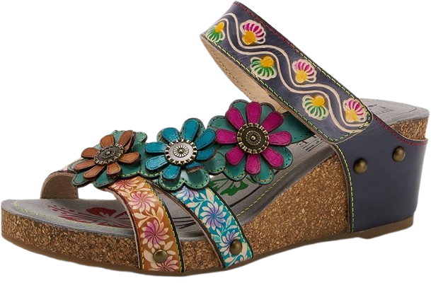 Artful Slide Sandals with Straps