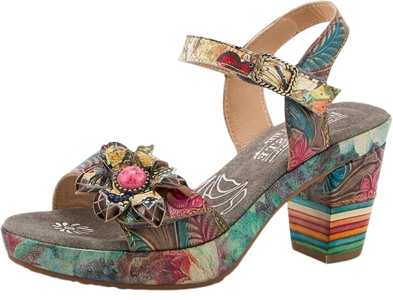 Floral Quarter Strap Sandals